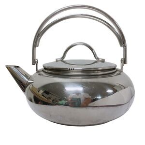 Vintage Mikasa Lowboy Stainless Steel Non-whistling Tea Kettle Pre-owned